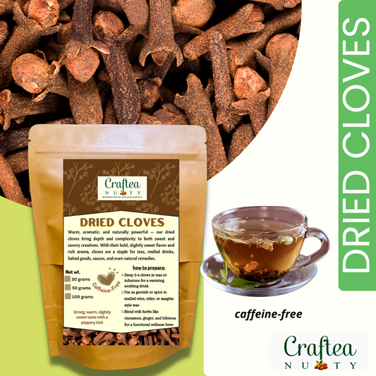 Dried Cloves Whole Spice 100% Natural 50 grams | Premium Aromatic Cloves for Tea, Cooking, Baking, Mulled Drinks & Herbal Remedies