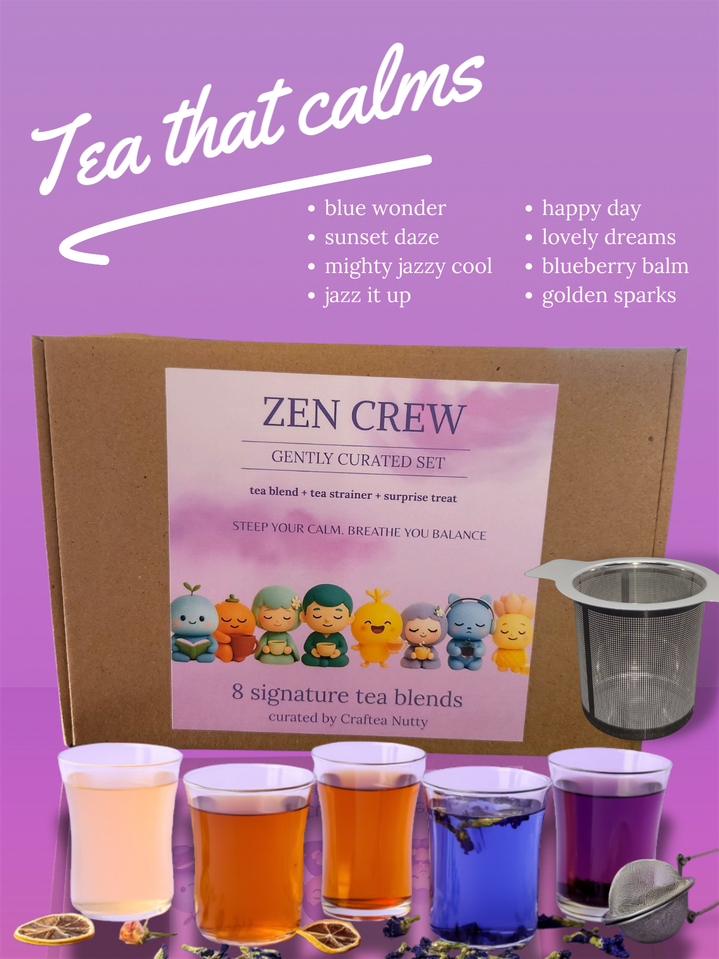 Loose Leaf Tea Collection | Green tea | Black tea | Flower Tea | premium teas with stainless tea Infuser