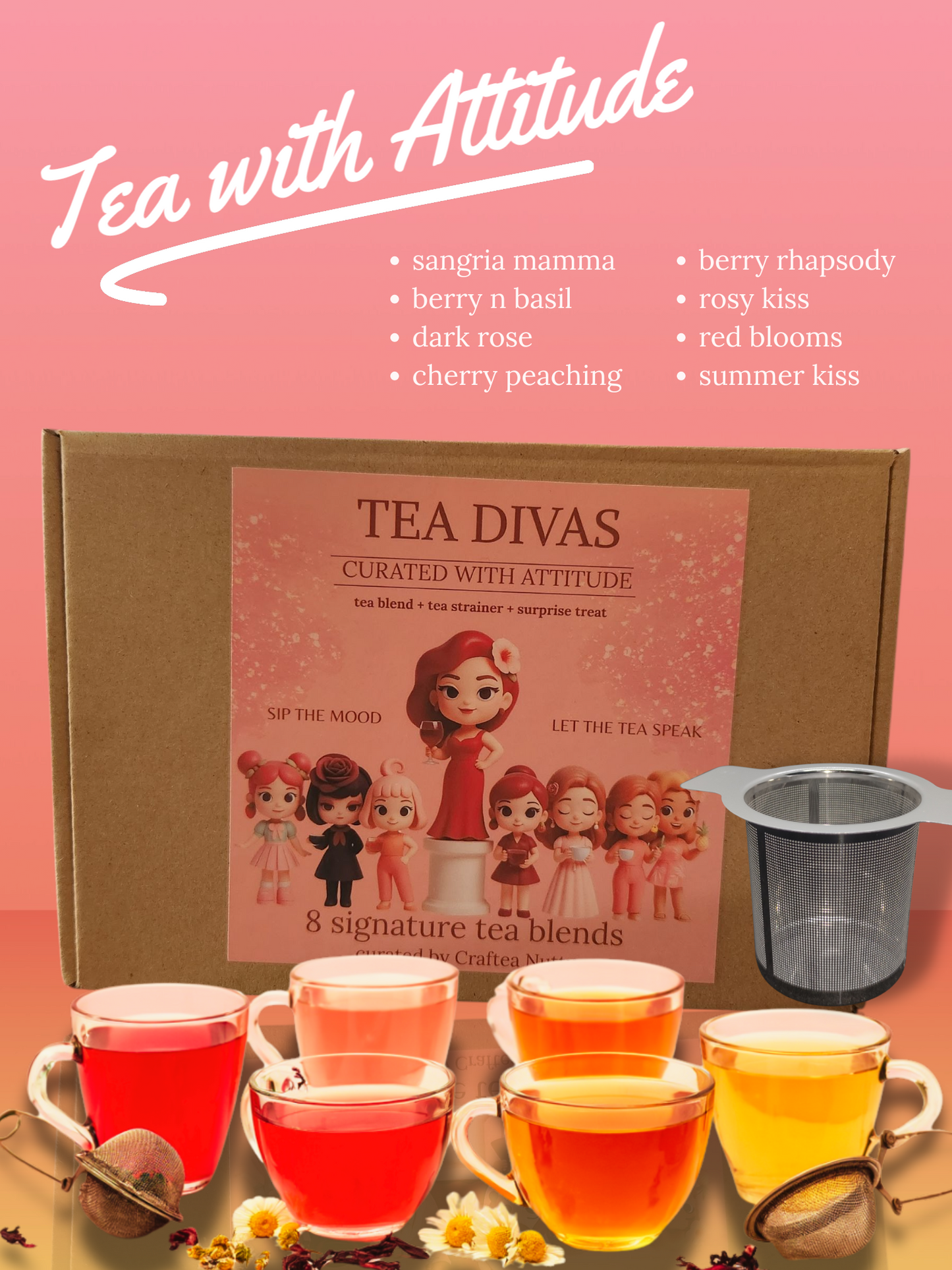 Loose Leaf Tea Collection | Green tea | Black tea | Flower Tea | premium teas with stainless tea Infuser