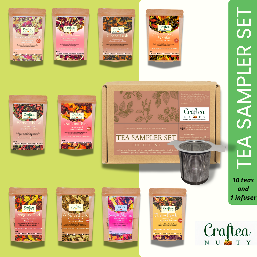 Loose Leaf Tea Set | Tea Gift Set | Starter Kit |Green tea | Black tea | Flower Tea with tea Infuser