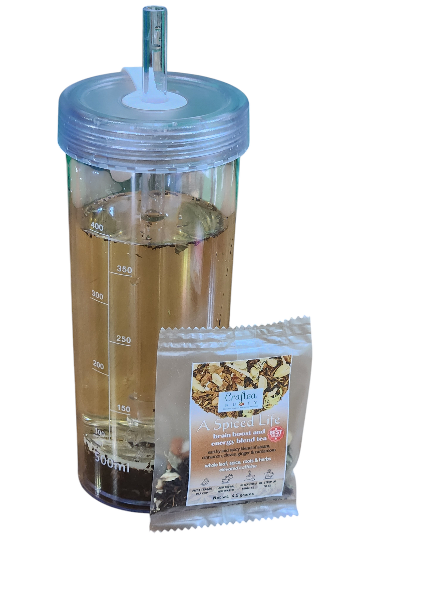 Tea Tumbler with straw filter. Press and Sip. Loose leaf tea tumbler BPA-free. Free tea 5 grams