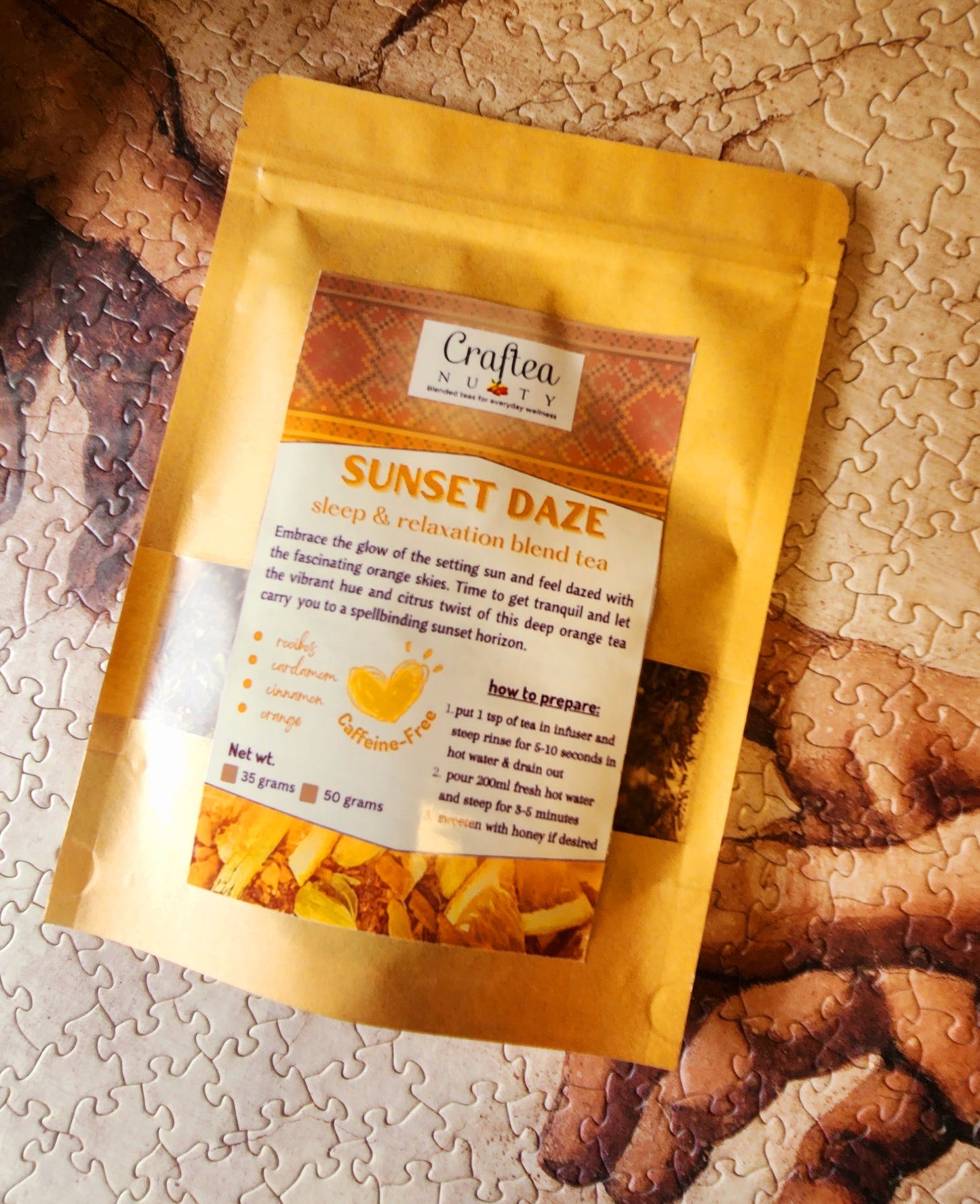 tea blend Sunset Daze Rooibos Cardamom Orange Tea Caffeine-Free