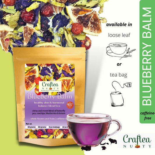 tea blend Blueberry Balm Butterfly Pea, Rosehip Lemon Tea Blue Ternate