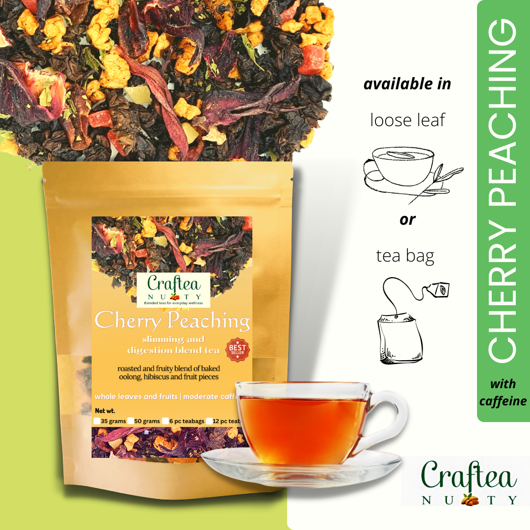 tea blend Cherry Peaching Baked Oolong Hibiscus Tea with Fruit Pieces