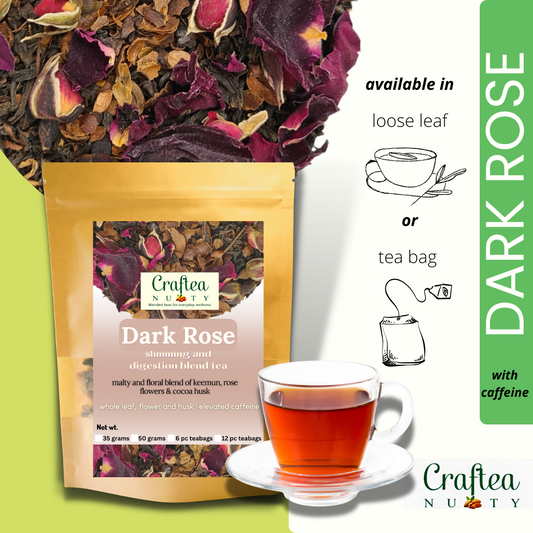 tea blend Dark Rose Black Tea with and Cocoa Husk rose petal tea