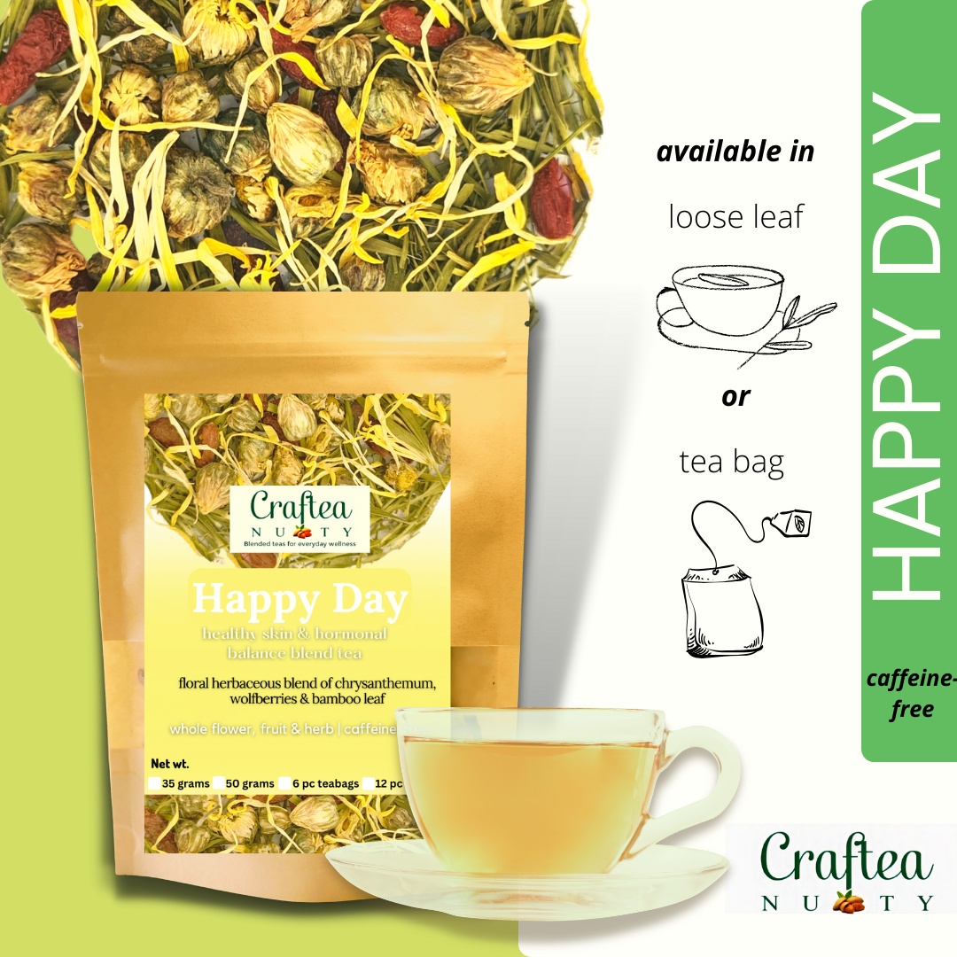 tea blend Happy Day Chrysanthemum with Goji berry bamboo leaf tea