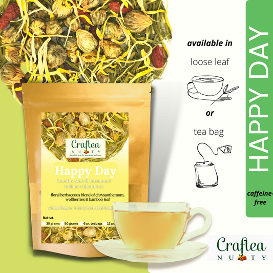 tea blend Happy Day Chrysanthemum with Goji berry bamboo leaf tea