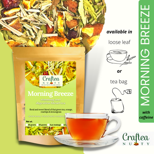 tea blend Morning Breeze Thai Green Tea with Lemongrass, Rosehips, Fennel orange tea