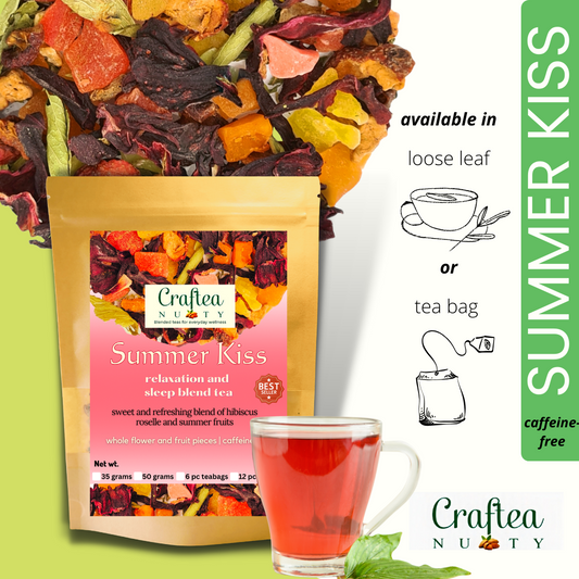 tea blend Summer Kiss Dried Roselle Hibiscus with Mixed Fruit Tea