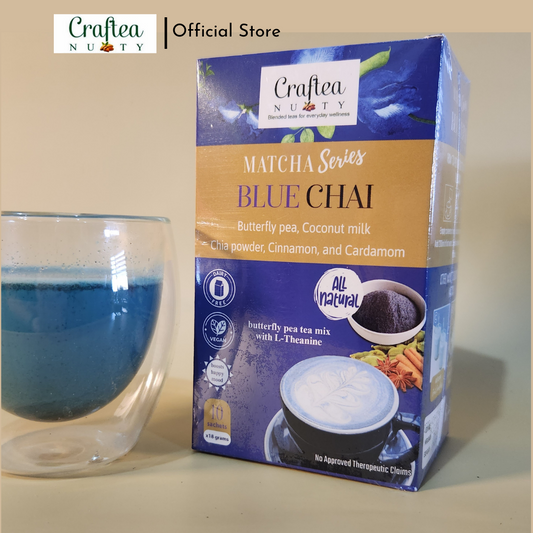 Premium Matcha Blend | Blue Chai with Butterfly pea powder, cinnamon and L-theanine | matcha powder
