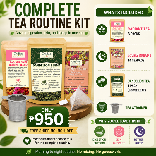 Complete Tea Routine Kit (3 Best-Selling Teas + Strainer) FREE SHIPPING