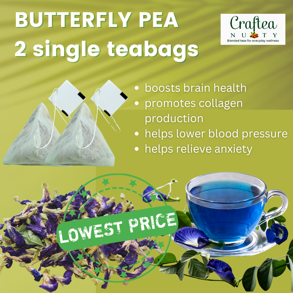 loose leaf teas tea bag singles | tea on the go | lavender | chamomile | butterfly pea | teabag 2in1