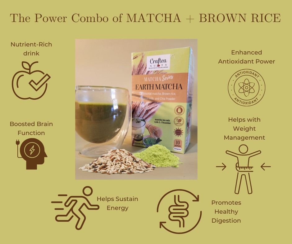 Premium Matcha Blend | Earth Matcha with Brown Rice and L-Theanine | Matcha latte | matcha powder