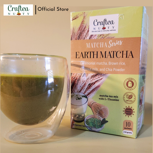 Premium Matcha Blend | Earth Matcha with Brown Rice and L-Theanine | Matcha latte | matcha powder