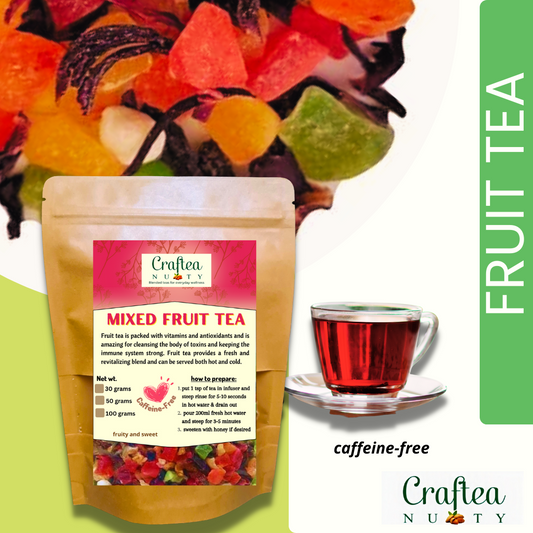 Craftea NUTTY Dried Mixed Fruit Tea Caffeine Free with Teabags