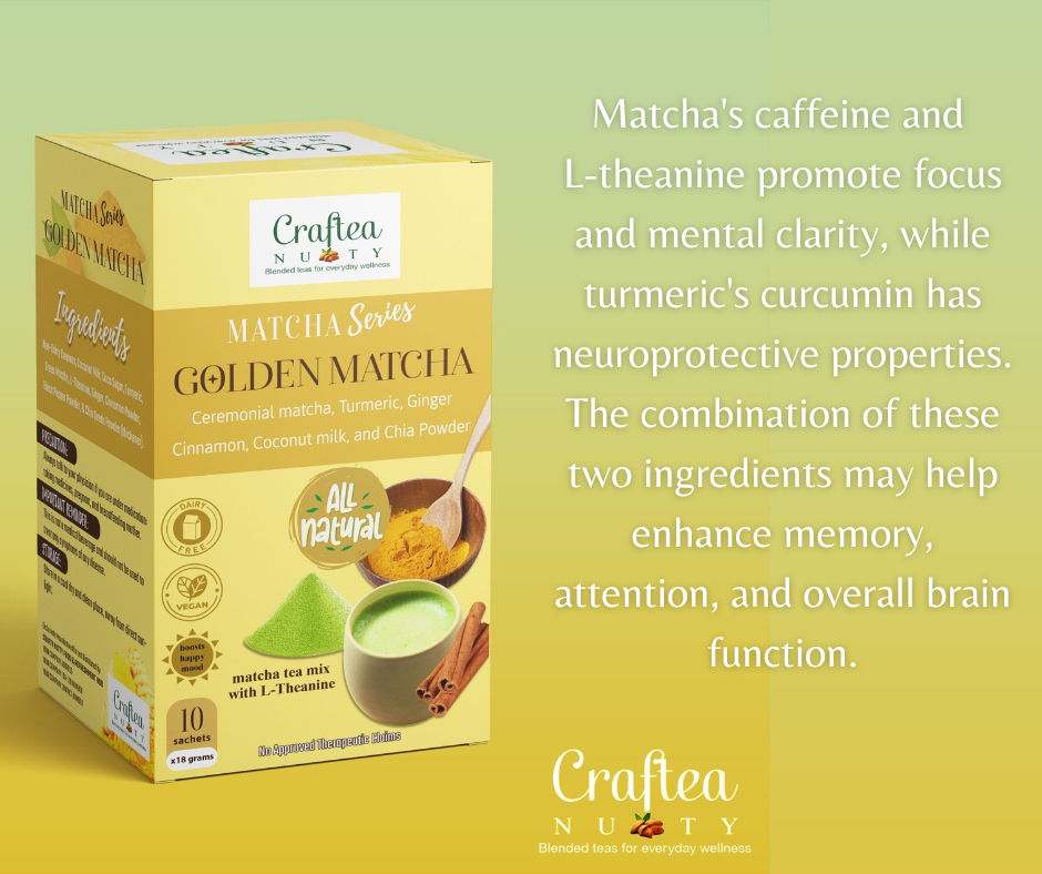 Premium Matcha Blend | Golden Matcha with Turmeric, Ginger & L-Theanine | Matcha latte matcha powder