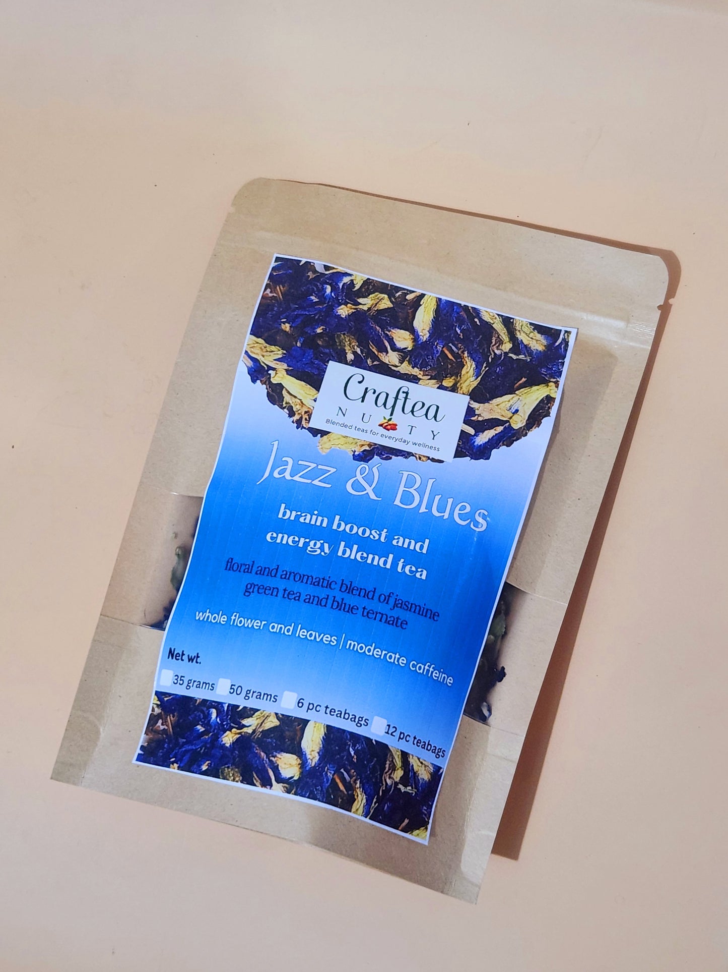 Jazz and Blues Butterfly Pea Jasmine Loose Leaf Tea Clitoria Ternatea