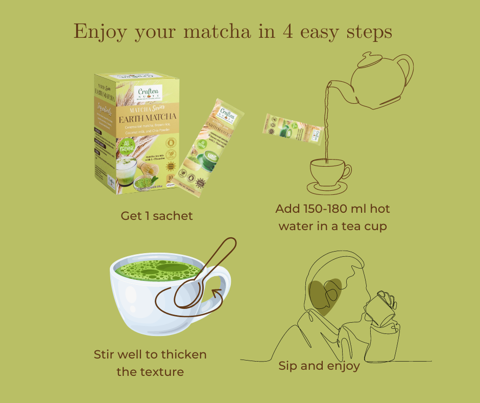 Premium Matcha Blend | Earth Matcha with Brown Rice and L-Theanine | Matcha latte | matcha powder