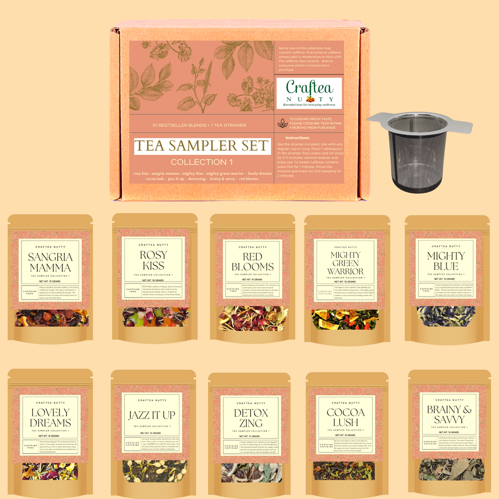 Loose Leaf Tea Set | Tea Gift Set | Starter Kit |Green tea | Black tea | Flower Tea with tea Infuser