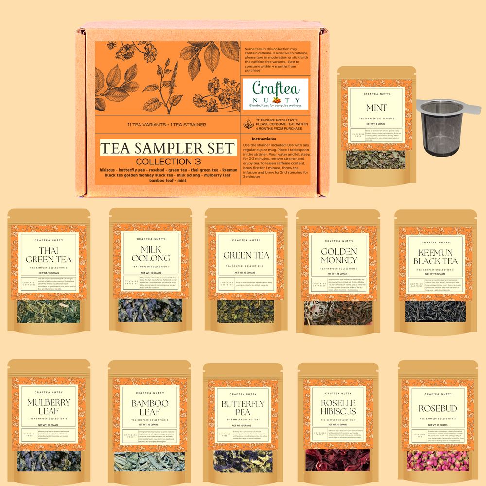 Loose Leaf Tea Set | Tea Gift Set | Starter Kit |Green tea | Black tea | Flower Tea with tea Infuser