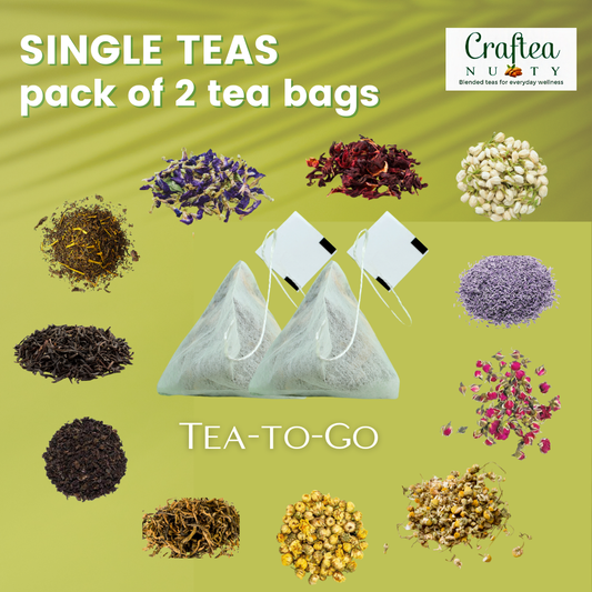 loose leaf teas tea bag singles | tea on the go | lavender | chamomile | butterfly pea | teabag 2in1