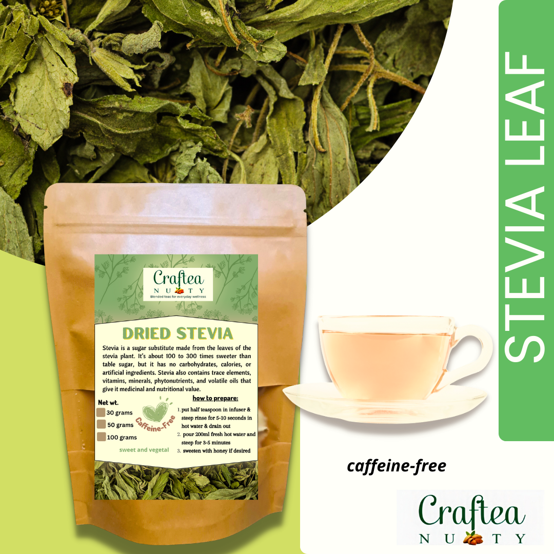 Dried Stevia Tea Natural Sweetener Suitable for Diabetics with Teabags 30 grams 50 grams 100 grams