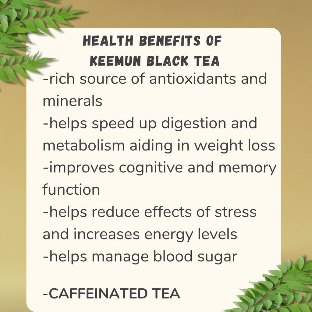 Black Tea Keemun Malty Sweet Taste with Teabags 30 grams 50 grams 100 grams