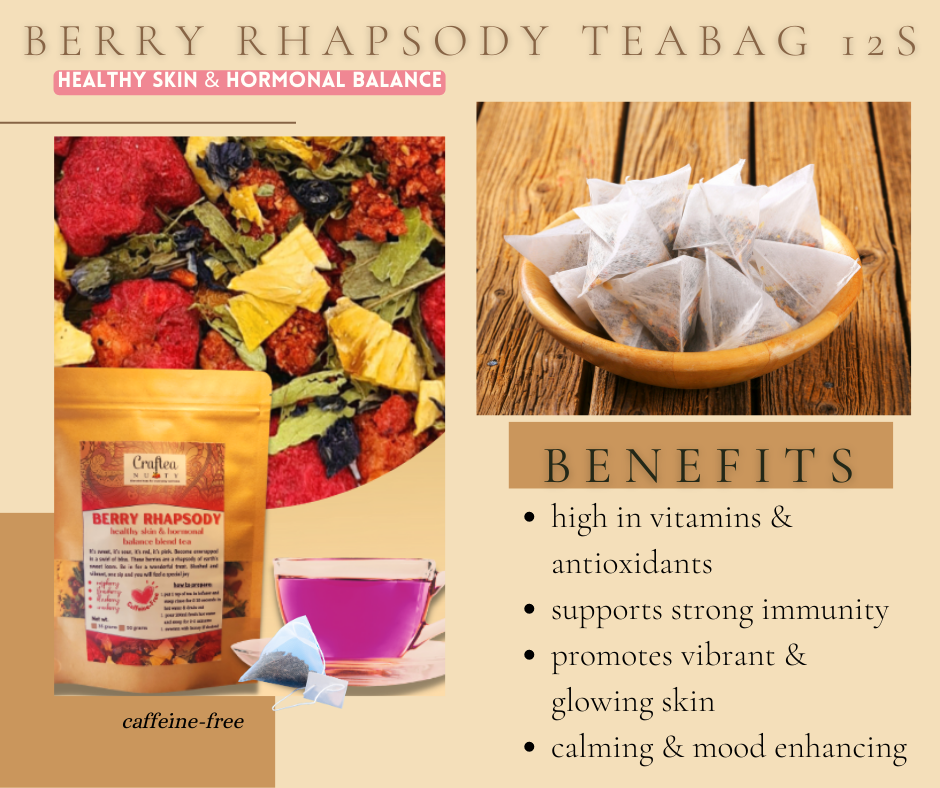 tea blend Berry Rhapsody Berries Tea Strawberry Raspberry pineapple butterfly pea