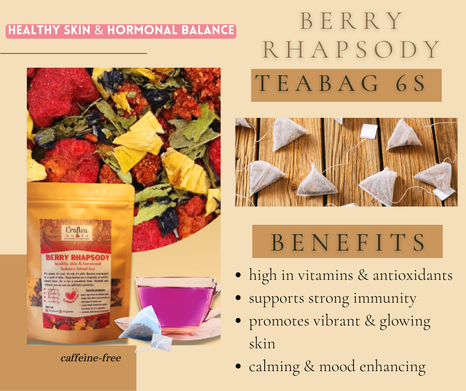 tea blend Berry Rhapsody Berries Tea Strawberry Raspberry pineapple butterfly pea