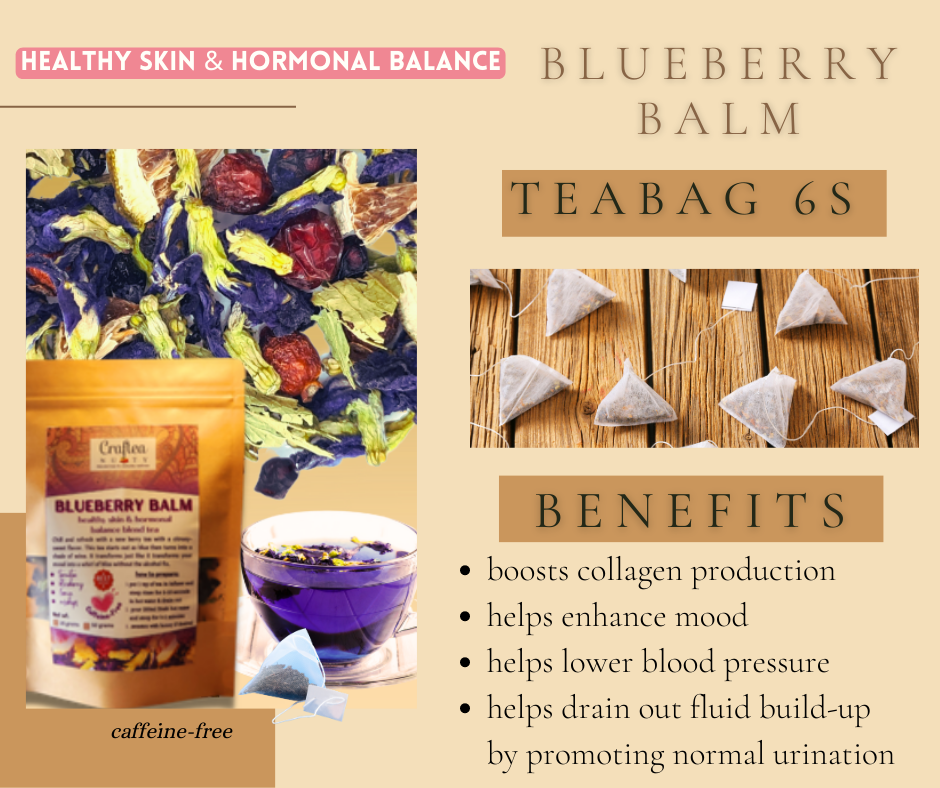 tea blend Blueberry Balm Butterfly Pea, Rosehip Lemon Tea Blue Ternate