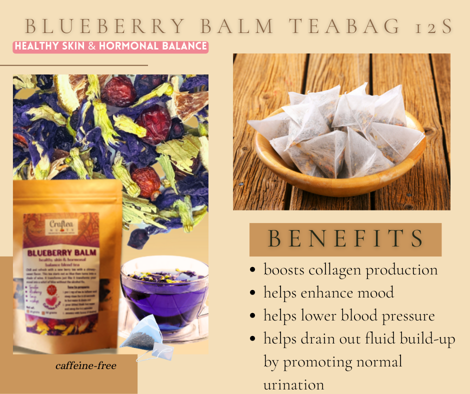 tea blend Blueberry Balm Butterfly Pea, Rosehip Lemon Tea Blue Ternate