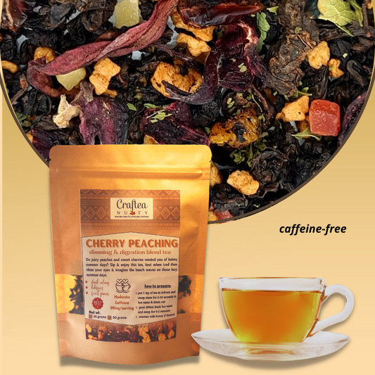 tea blend Cherry Peaching Baked Oolong Hibiscus Tea with Fruit Pieces