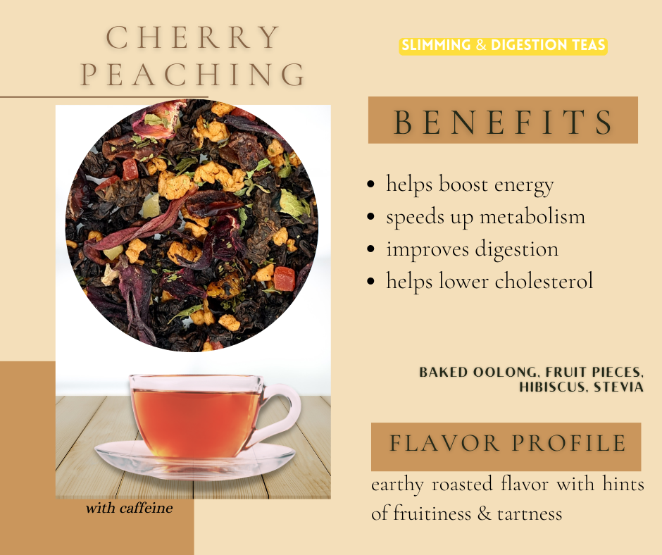 tea blend Cherry Peaching Baked Oolong Hibiscus Tea with Fruit Pieces