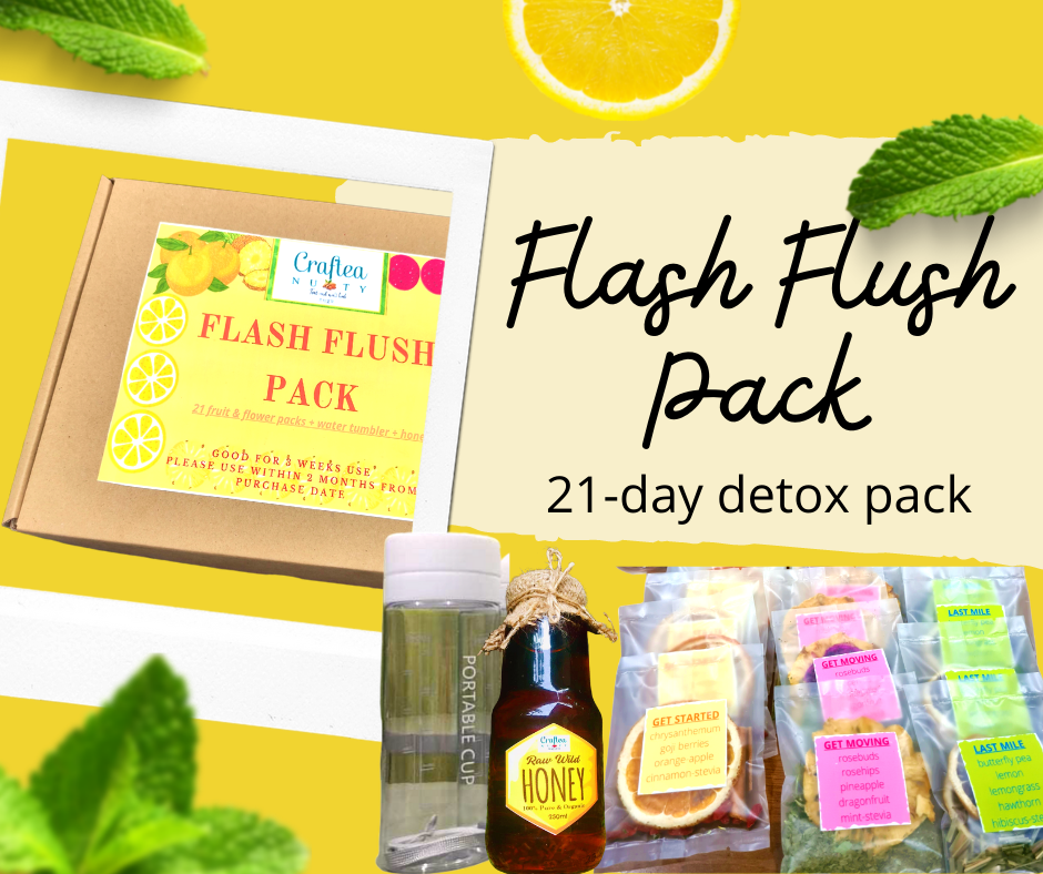 21 Days Water Detox Pack Flash Flush Dried Fruits, Flowers