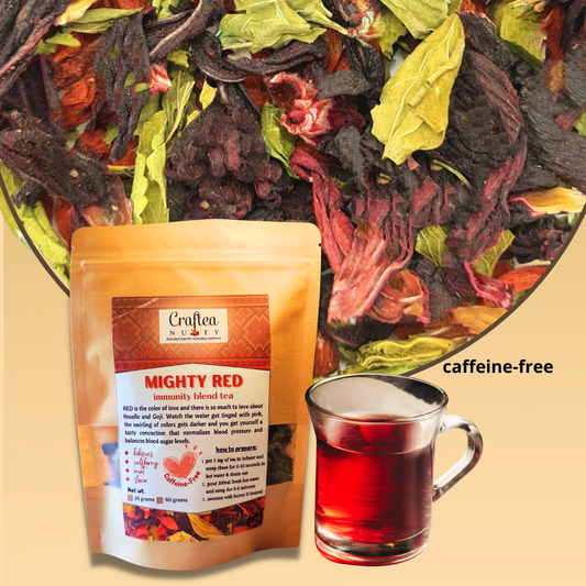 tea blend Mighty Red Hibiscus tea Roselle and Mint with Goji Berry, Stevia