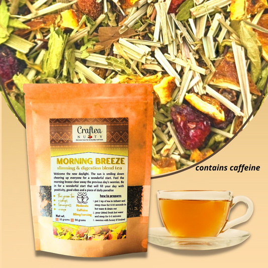 tea blend Morning Breeze Thai Green Tea with Lemongrass, Rosehips, Fennel orange tea