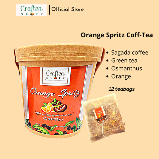 Coffee and tea blend mix Orange Spritz thai green tea osmanthus tea 12 Teabags
