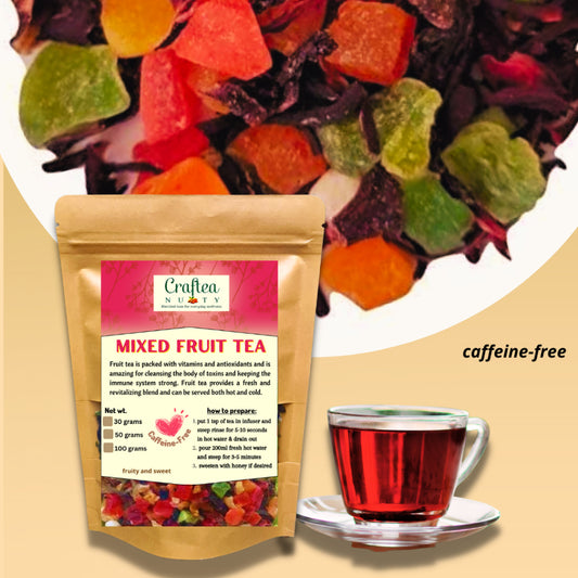 Craftea NUTTY Dried Mixed Fruit Tea Caffeine Free with Teabags