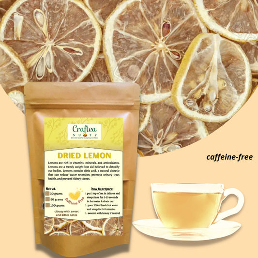Craftea NUTTY Dried Lemon Fruit Tea Caffeine Free with Teabags