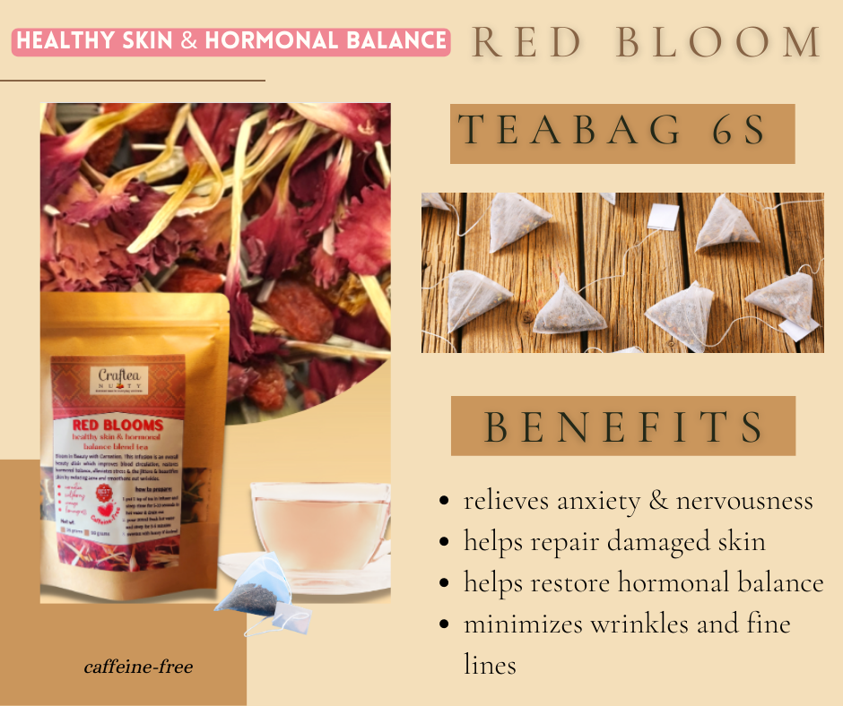 beauty tea Red Blooms Dried Carnation Orange Goji Lemongrass Tea