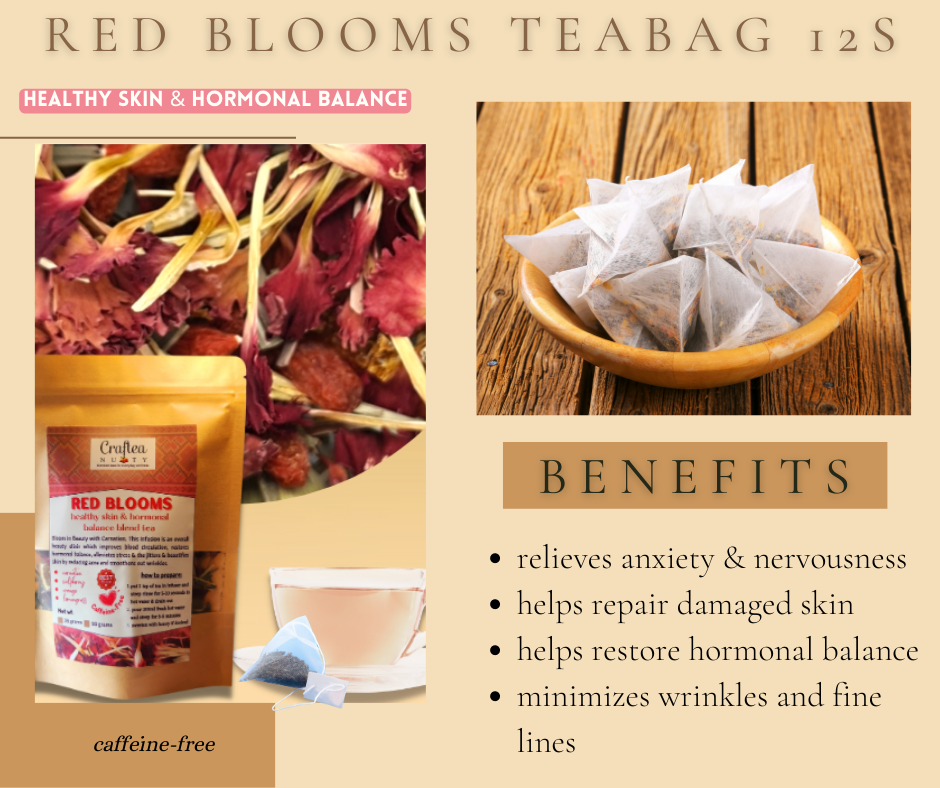 beauty tea Red Blooms Dried Carnation Orange Goji Lemongrass Tea