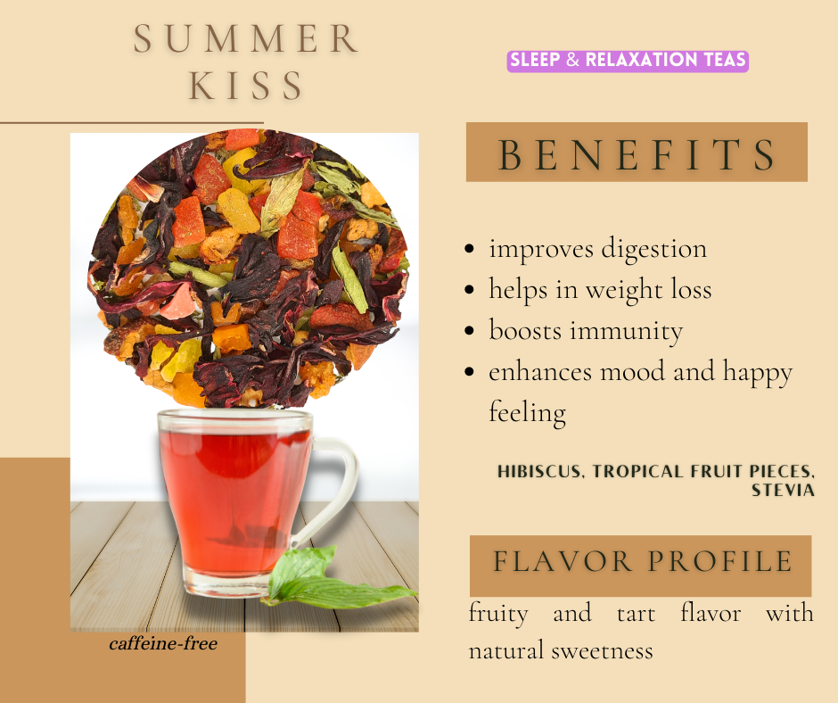 tea blend Summer Kiss Dried Roselle Hibiscus with Mixed Fruit Tea