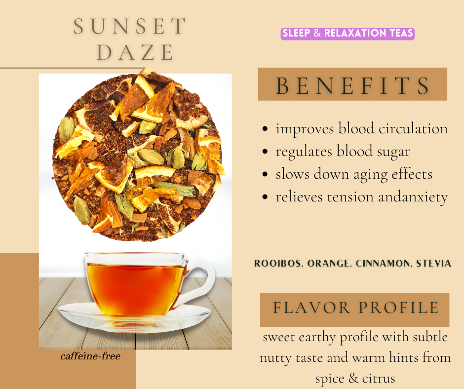 tea blend Sunset Daze Rooibos Cardamom Orange Tea Caffeine-Free